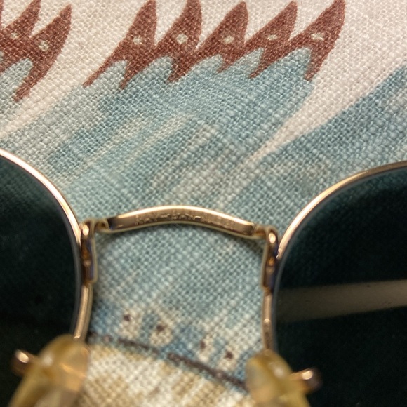 Ray-Ban Gold and Black Round Sunglasses - Picture 5 of 7